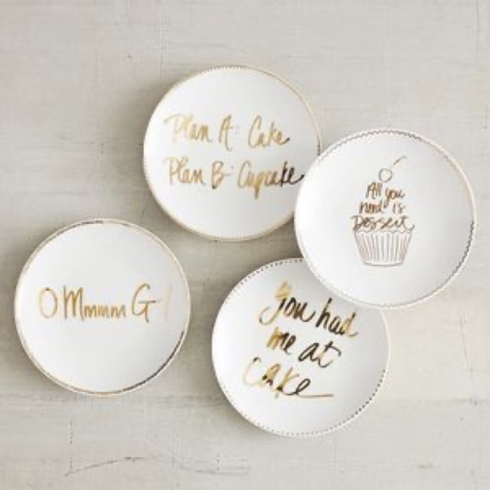PIER 1 desser plate set ,4 NWOT